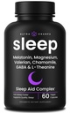 NutraChamps 10- in-1 Natural Sleep Aids for Voksen- Melatonin, Lemon Balm 1000mg, Kamille 400mg, Valerian Root 600mg, L Theanine, L Tryptophan, GABA, Magnesium Sleep Aid