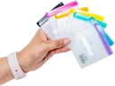 MUMI Mini Zipper Pouch Set - 7 små genanvendelige Clear Zip Lock poser med skriverbare etiketter til rejser, medicin, Makeup, piller, Tiny Kosmetiske Organizer Pouches til punge, Kontor, Plastic Storage
