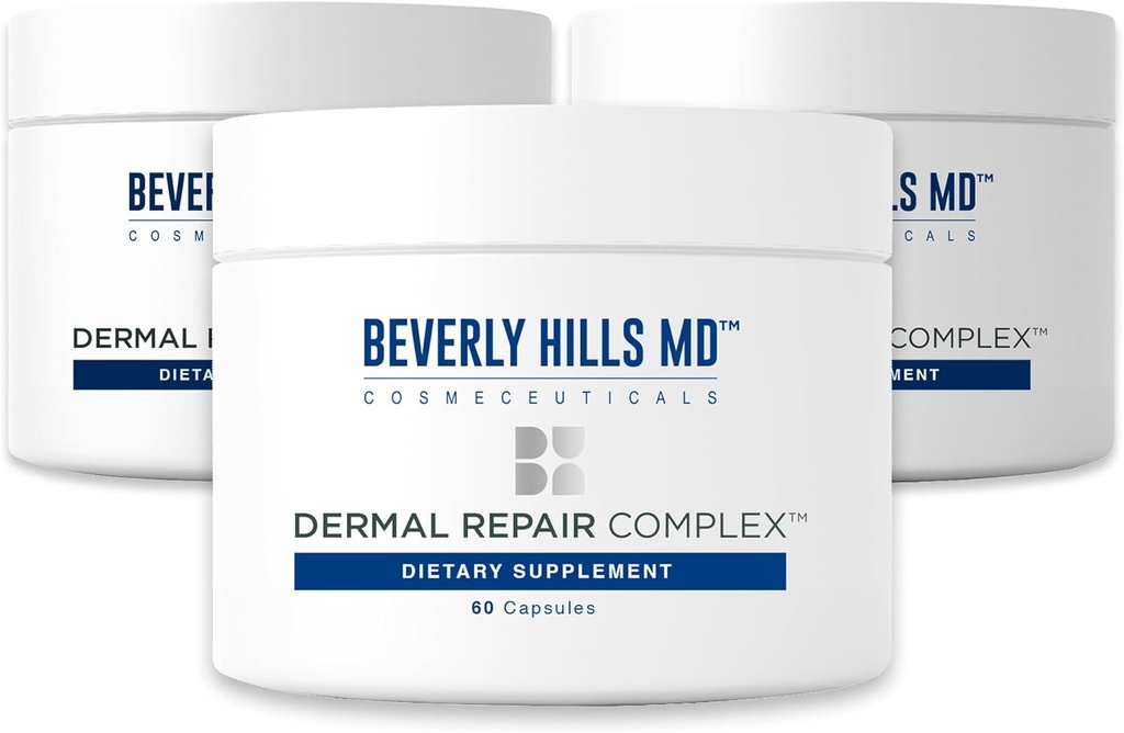 Beverly Hills MD Dermal reparation Anti- Aging Supplement - Hyaluronsyre, kollagen, Vitaminer til Glat, Plump Skin (3)