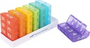 e- Pill 8 gange en dag x 7 Dag Ugentlig Pill Organizer, Vitamin og Medicin Box - Multicolor