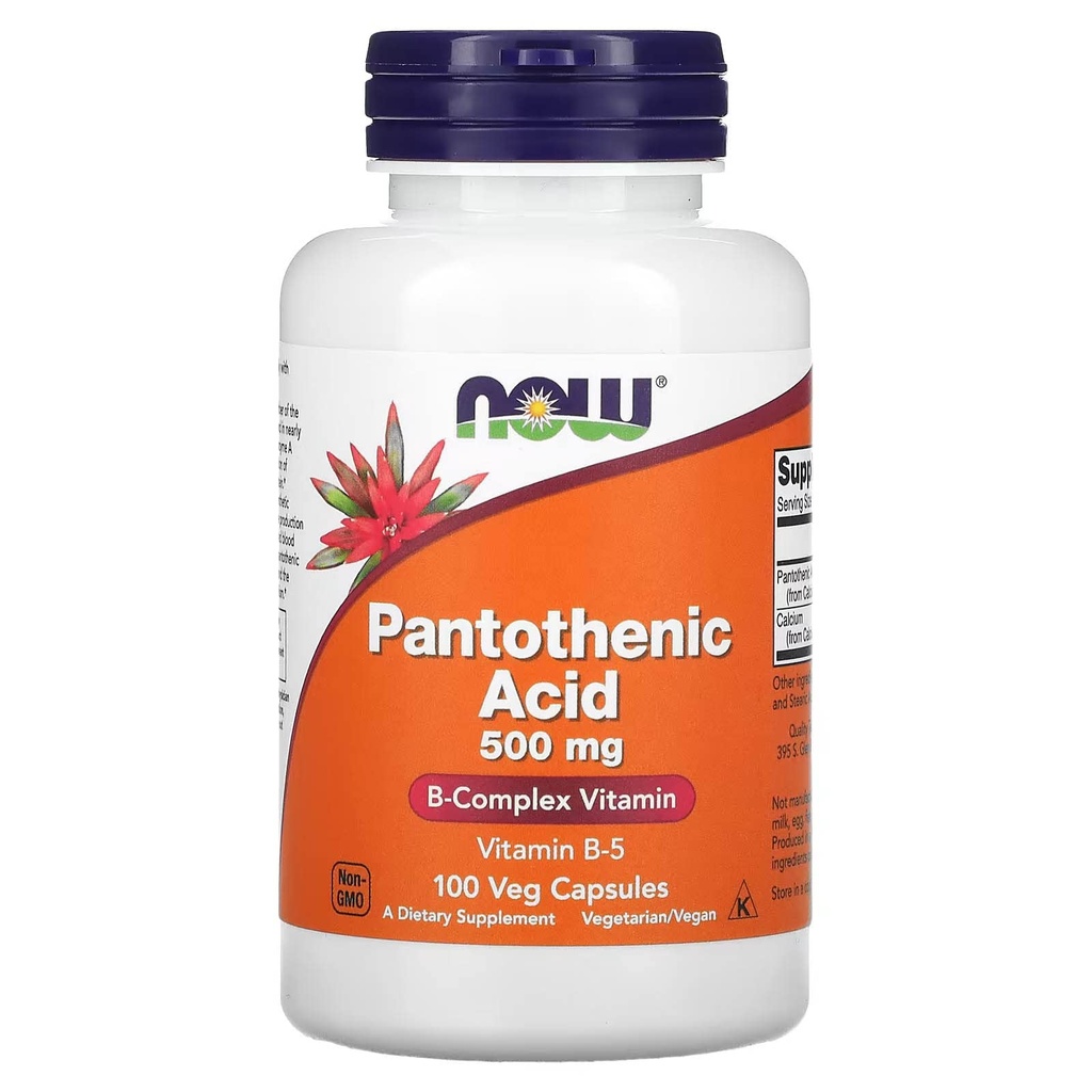 Now Foods Pantothensyre 500 mg, 100 kapsler (pakke med 1)