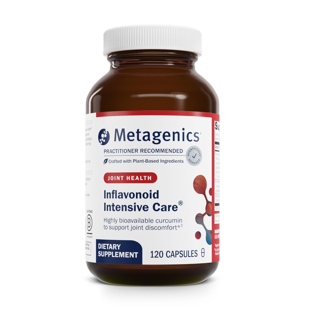 Metagenics Inflavonoid Intensive Care - Curcumin, Boswellia, Ginger & Fenugreek - Understøtter fælles komfort, immunforsvar & normal inflation Response - Non-GMO, Gluten- Free, Vegetar - 120 Kapsler