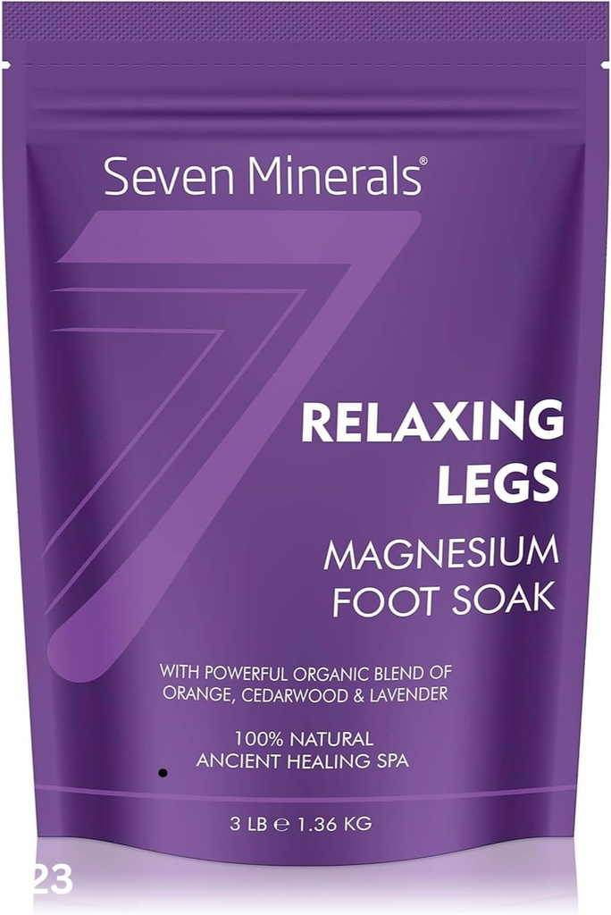Syv mineral Afslappende ben Magnesium Chloride Fakes 3lb - Absorber Bedre end Epsom Salt - Unik Foot Soak Formel for trættende ben og ben kramper - med Orange, Cedarwood & Lavendel