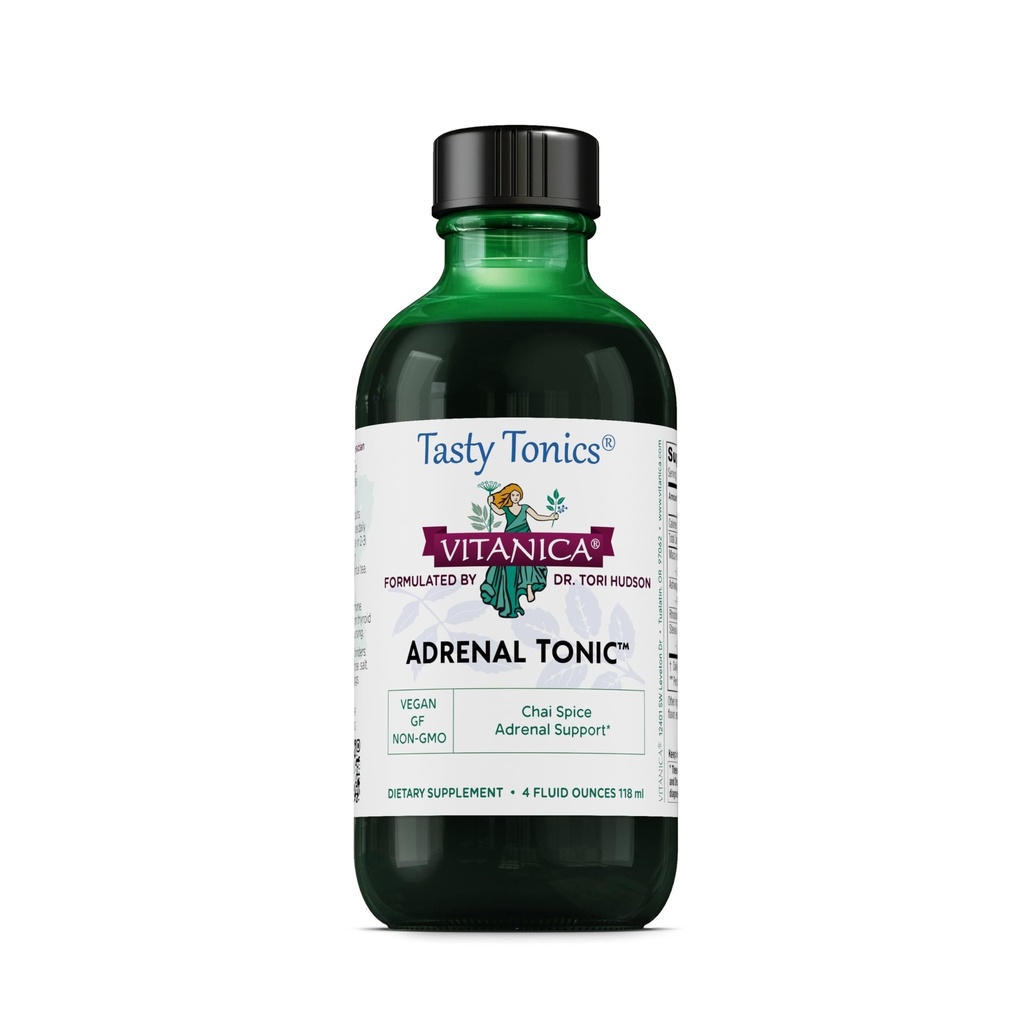 Vitanica - Adrenal Tonic, Adrenal Support, Vegetarisk, 4 Ounce (Packaging May Vary)