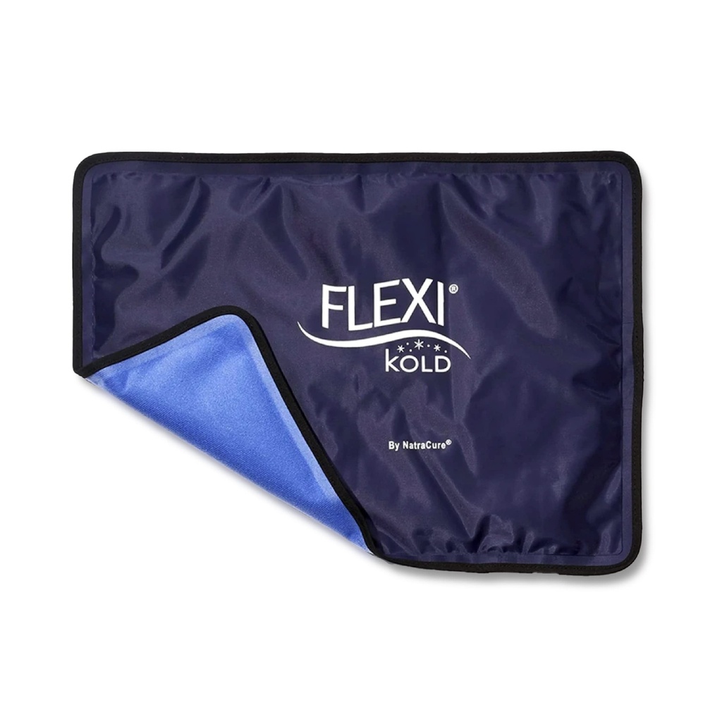 FlexiKold Genbrugelig Gel Stor Ice Pack med Straps - Cold Compress Gel Cold Pack til skader - Fleksibel Medical Ice Wrap til tilbage, Skuldre, Ben, Knæler, Sciatica, Muscle Pain - Standard