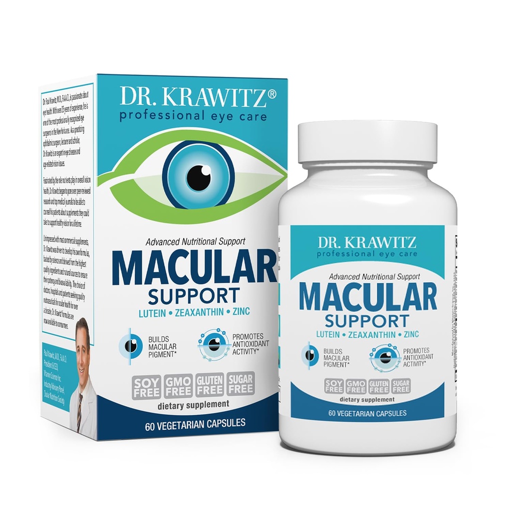 Macular Support med Lutein, Zeaxanthin Zink (60 vegetariske kapsler)