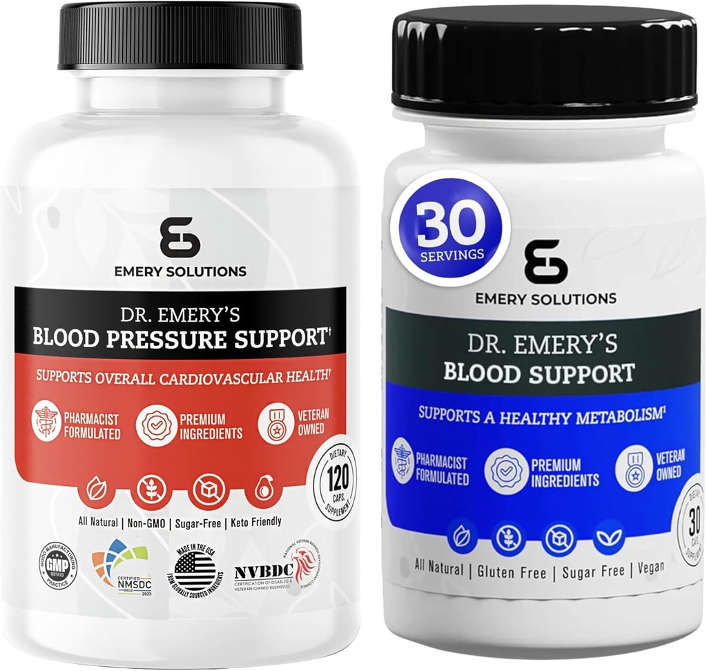 Dr. Emerys blodtrykskapsler Magnesium D3 Kalium CoQ10 B6 B9 B12 Vitamin Zink Vegansukker fri