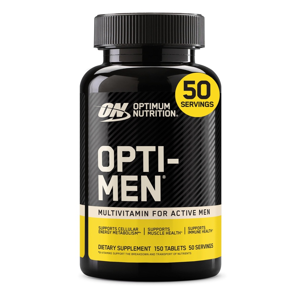 Optimum Nutrition Opti-Men, Vitamin C, Zinc and Vitamin D, E, B12 for Immune Support Mens Daily Multivitamin Supplement, 150 Count (Packaging May Vary)