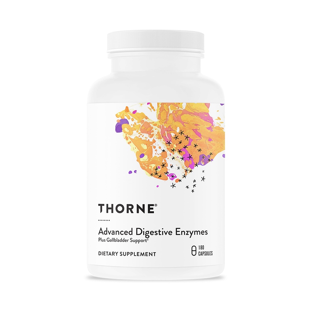 THORNE - Avancerede fordøjelsesenzymer - Blend of fordøjelsesenzymer til hjælp fordøjelse - Gut Health Support med pepsin, Ox Bile & Pancreatin * - 90 Servere