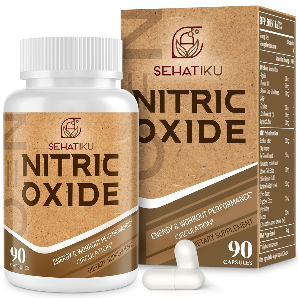 Nitrochloridtilskud, nitrogenoxidbooster & 6- 1- Phytonutrient Blend til hjerte, flow, immun- 90 kapsler (1 flaske)