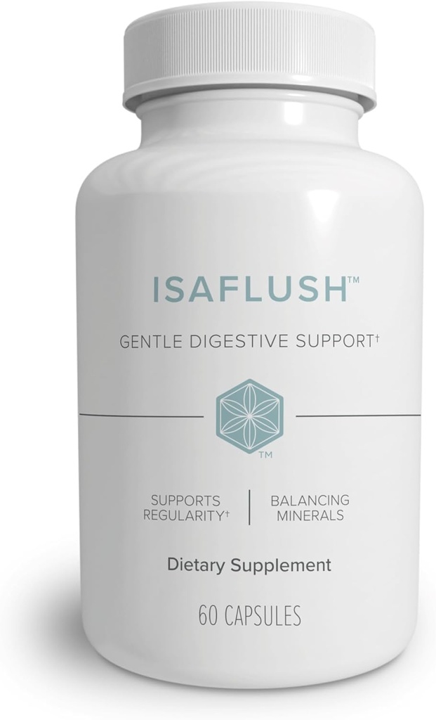 Isagenix IsaFlush - Gentle fordøjelsesstøtte med Balancerede mineraler Opmuntring regelmæssighed - Ingen hårde laxatives - 60 kapsler