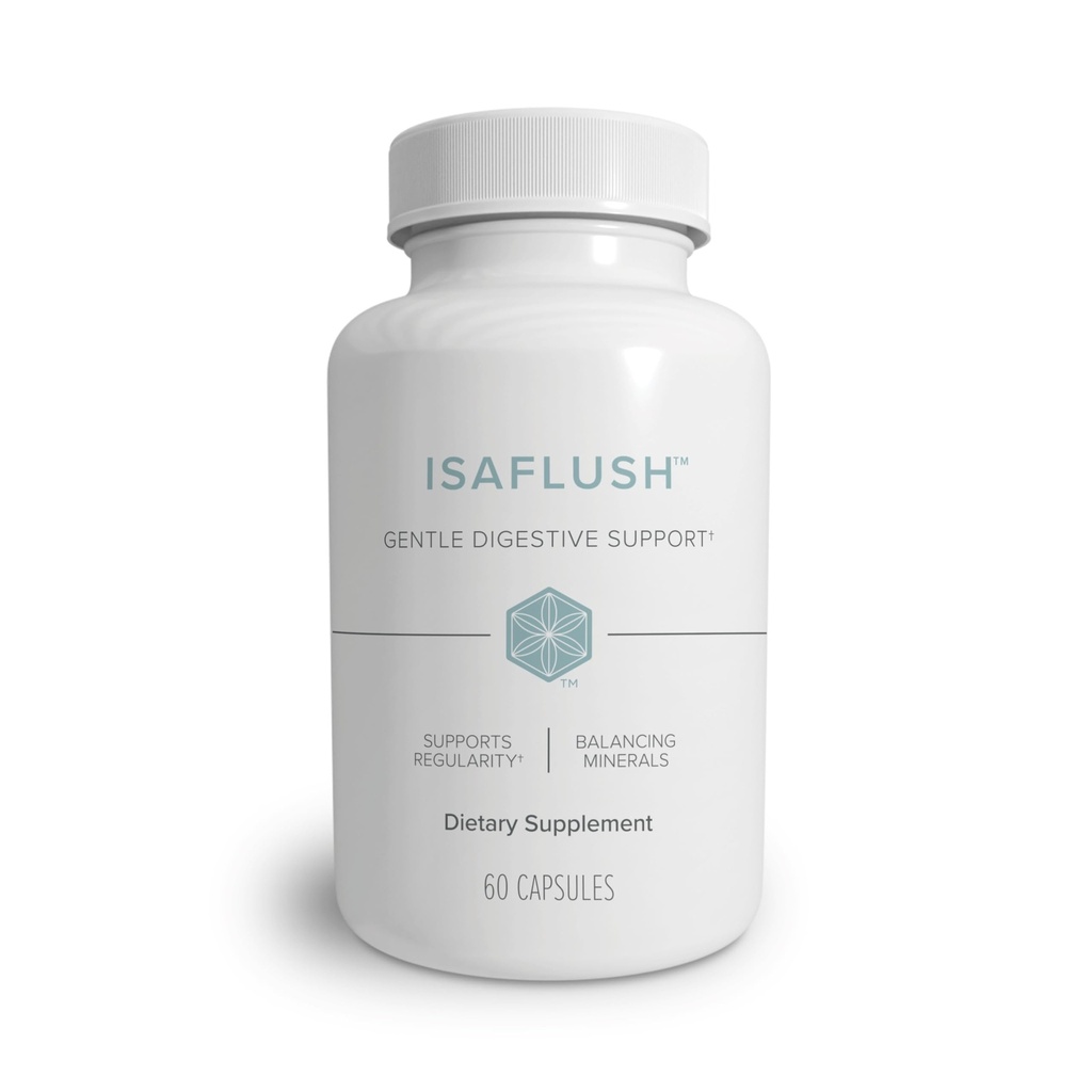 Isagenix IsaFlush - Gentle fordøjelsesstøtte med Balancerede mineraler Opmuntring regelmæssighed - Ingen hårde laxatives - 60 kapsler