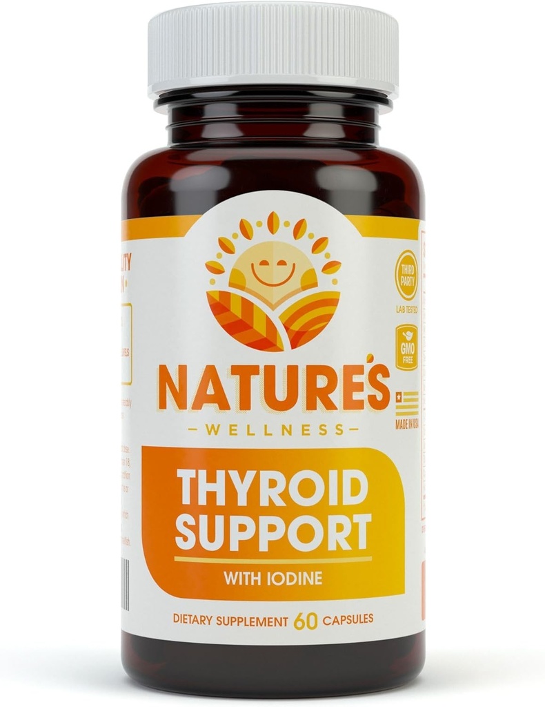 Thyroidea Support Complex med jod For Energy Levels, Vægttab, Metabolisme, Træthed & Brain Funktion - Naturlig sundhed supplement Formel: L-Tyrosine, Selen, Kelp, Bladderwrack, Ashwagandha, etc