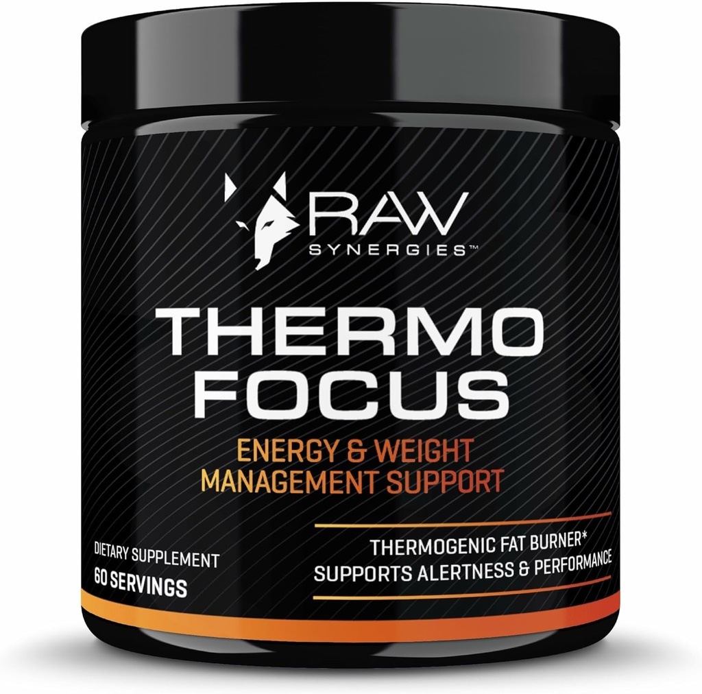 Thermo Focus - Clean Energy Supplement for Muscle, Mind & Metabolic Health Support - Drevet af Nootropics - Long- Lasting Thermogene - 60 kapsler
