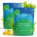 Calgee Vegan Omega 3- 450 mg DHA & EPA fedtsyrer - Sustainable Algae Oil - Plantbaserede Fish Oil Alternative - Carrageenan- Free Softgels (120 Ct)