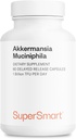 Supersmart Akkermansia Muciniphila 1 Millioner TFU per dag (Pasteurized Probiotic) - Forbedret Absorption - Postbiotisk supplement: 124; Non- GMO & Gluten Free - 60 forsinkede udgivelseskapsler