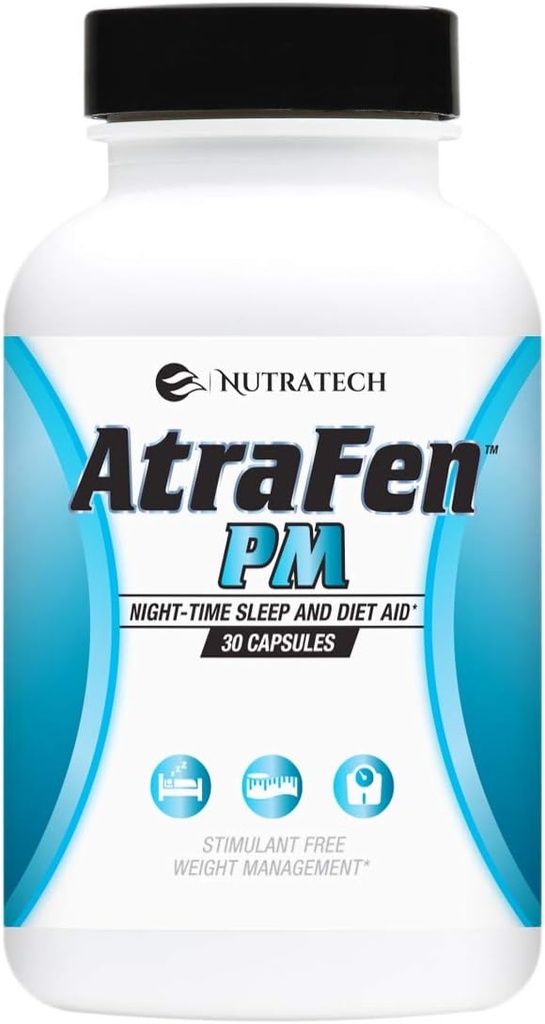 Atrafen PM - Nighttime Diet Pill, Appetite Suppressant, and Sleep Aid. Boost Metabolism, Burn Fat, and Curb Late Night Cravings.