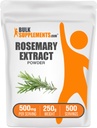 BulkSupplements.com Rosemary Extract Powder, from Rosemary Herb - Herbal Supplement, Gluten Free, 500mg per Serving, 250g (8,8 oz) (Pack of 1)