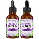 Saffron Kosttilskud - 88,5 mg Saffron Extract Bedre biotilgængelighed Liposomale dråber til mad, energi, Vision & Focus med Ashwagandha, gurkemeje, Magnesium, Zink, B12 & D3 Vitamin, 60 ml, 60 Servere