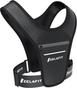 ZelaFit ™ Running Vest for Kvinder & Mænd Running Phone Holder - Perfekt til løbetøj, Løbetøj tilbehør, Løbetræning Essentials - Letvægts Chest Rig Phone Holder for Løbetræning (sort)