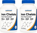 Nutricost Chelated Iron, As Ferrochel, 36mg, 240 Kapsler (2 flasker)