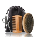 Hår Dough Beard Brush & Comb, Saks sæt til mænd, sæt omfatter Soft Boar Brittle Brush, Bamboo Wide Tooth Comb, og Mustache Trimming Saks, Straight & Softe dit skæg
