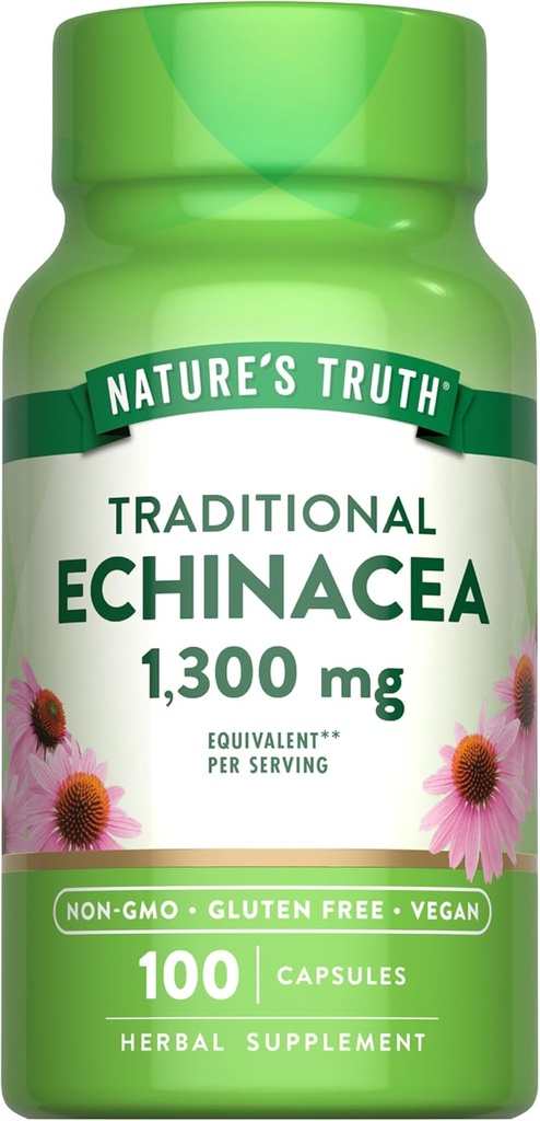 Nature 's Truth Echinacea Extract Kapsler er 124; 1300mg