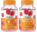 Lifeable Vitamin E + Phosphatidylserin (PS), Gummies Bundle - Great Tasting, Vitamin Supplement, Gluten fri, GMO fri, Chewable Gummy