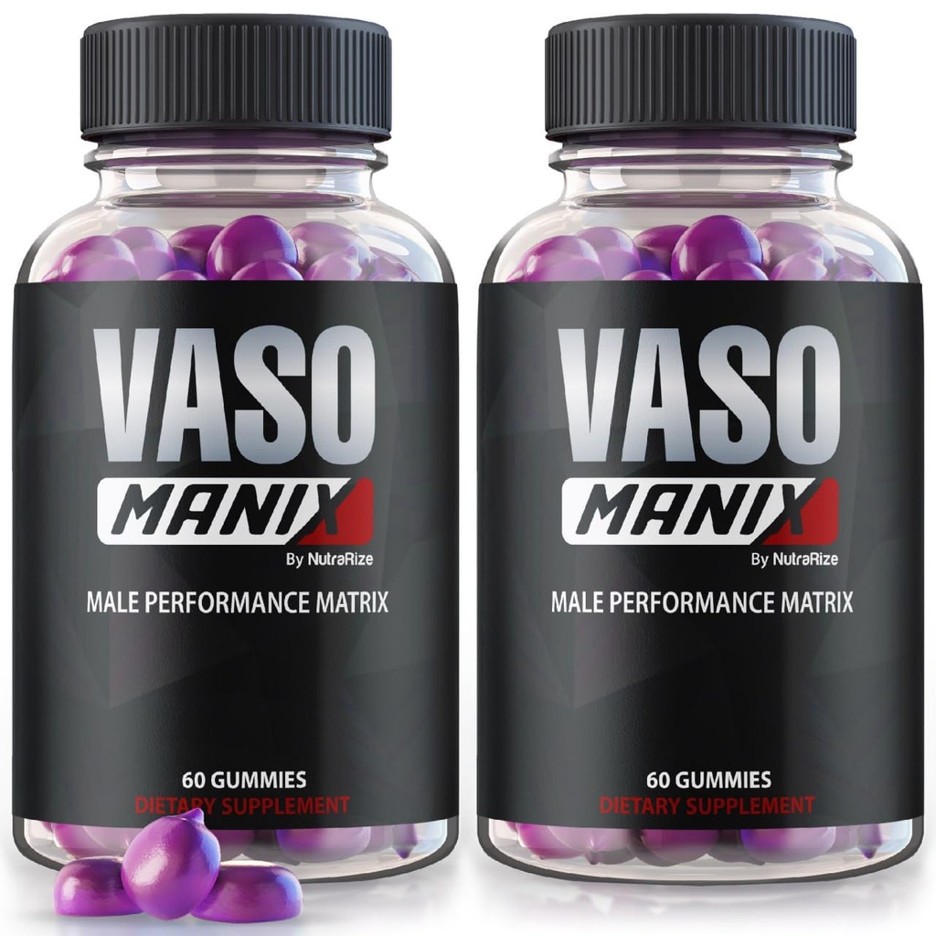 (2 Pack) VasoManix Gummies, Vaso Manix Classic Mand Supplement, Alle naturlige Formel for mænd, Premium Gummy til støtte ydeevne, tillid og samlede sundhed, officielle anmeldelser (120 Gummies)