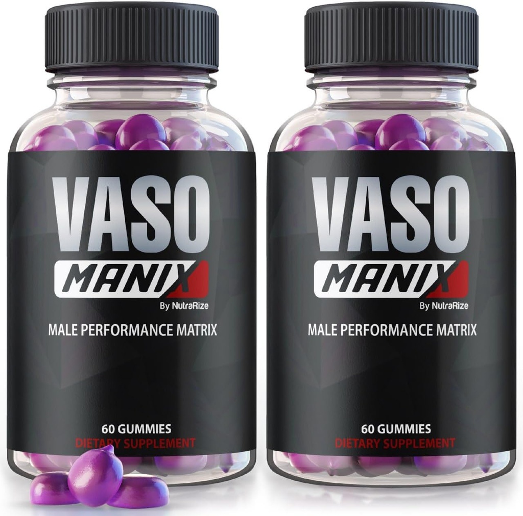 (2 Pack) VasoManix Gummies, Vaso Manix Classic Mand Supplement, Alle naturlige Formel for mænd, Premium Gummy til støtte ydeevne, tillid og samlede sundhed, officielle anmeldelser (120 Gummies)