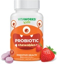 Kids Probiotiske 5 Millioner CFU Acidophilus Blend med Prebiotic Fiber Chewable Tablets - Berry Flavor - Vegan - Nut Free - Kosttilskud - Probiotika til fordøjelse - 60 tyggetabletter