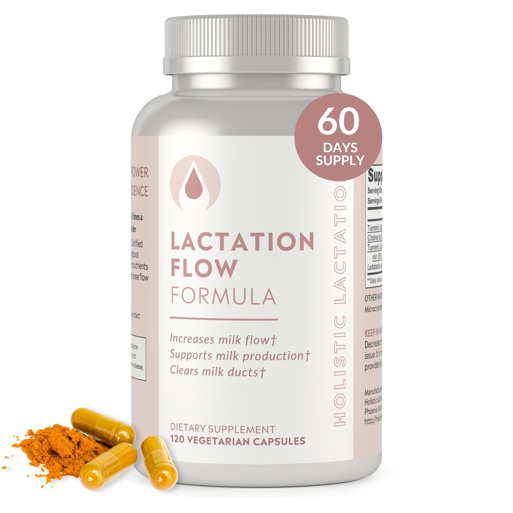 Holistisk laktation ® Amning Flow Formel (60 Servering), supplement til støtte Breastmilk Flow & Milk Supply, Indeholder Amning Probiotisk og Cholin, Lecithin- Free