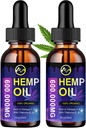 (2 Pack) Hamp Oil Extract Drops 1.200.000 mg - Natural Planteliv Kosttilskud til stress Relief / SLEP Aid, Rich in Omega 3 6 9 & Vitamin E