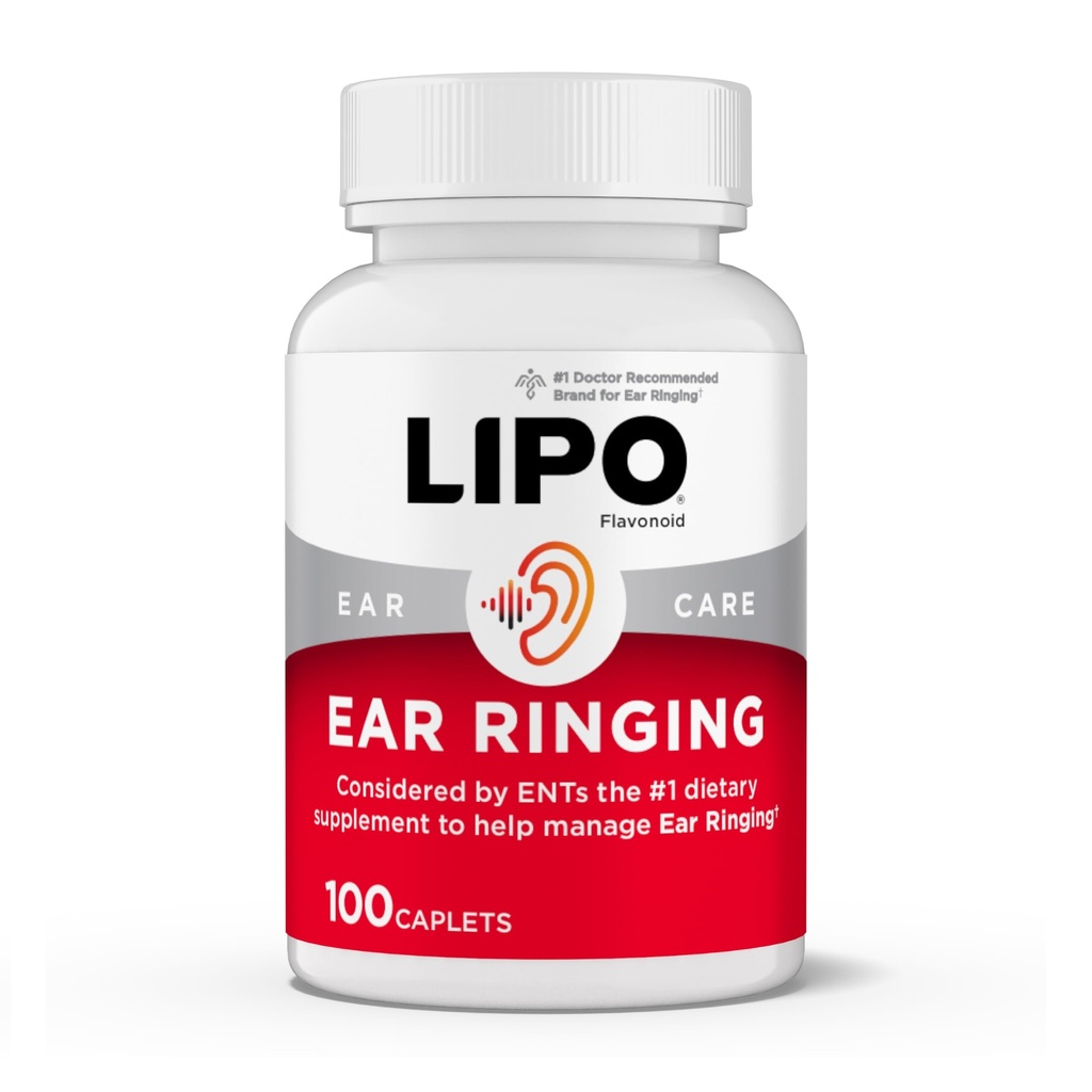 Lipo- Flavonoid Plus Tinnitus Relief - Doctor- Anbefalet til Ringøre - Klinisk-Proven Lemon Bioflavonoid Complex med vitaminer C, B1, B2, B6, B12, & Calcium - 100 kapsler