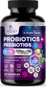 Probiotika 100 Millioner CFU Per Servering - 10 Premium Protrains + Prebiotika - Bedste Probiotiske supplement til kvinder & mænd - Understøtter immunforsvar, fordøjelsessygdomme, lejlighedsvis obstipation & gas - 120 kapsler