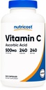Nutricost C 500 mg, 240 kapsler, vegetar, gluten fri & ikke-GMO