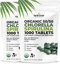 Premium Organic CHLORELLA / SPIRULINA 1000 tabletter (50 / 50) Kosher, Vegan - Green Algae Superfood, Cracked Cell Wall, Chlorophyll, High in Protein & Iron, ingen tilsætningsstoffer, eller fyldstoffer 8.75 Oz (2 Pack)