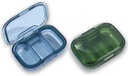 3 Segment Pill Box, Fugt Bevis Pill Case, Travel Pill Organizer for Pocket Purse, Daglig Portable Medicine Vitamin / Fish Oil Box, Supplement Box, 2 Pack