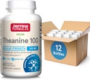 Jarrow Formulas Regelmæssig Styrke Theanine 100 mg, Kosttilskud, der fremmer afslapning, 60 Veggie kapsler, 60 dages forsyning, pakke med 12