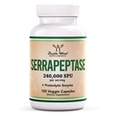 Serrapeptase 240.000 SPU Max Potency (120 Veggie Capsules) Proteolytisk enzym for Sinus, Luftveje og fælles sundhed (Non-GMO, Gluten Free, Vegetar Safe) af Dobbelt Træ