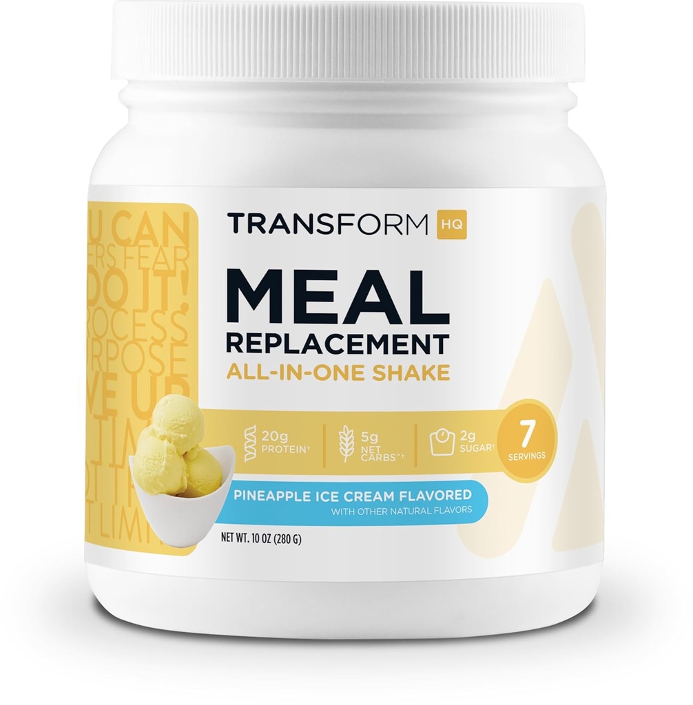 TransformHQ Meal Erstatning Shake Powder 7 Servering (Ananas is smag) - Gluten fri, ikke-GMO