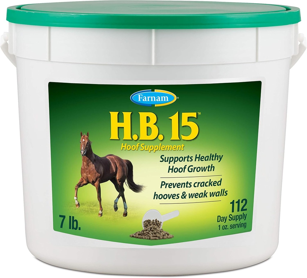Farnam HB 15 Hoof Supplement, støtter sund hovvækst 7 Pund, 112 Day Supply