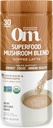 OM MUSHROOM SUPERFOD kaffe Latte Blend Mushroom Powder, 8.47 Ounce Canister, 30 Servere, Lions Mane, Cordyceps, Reishi, Chaga, Energi & Mental Klarhed Support