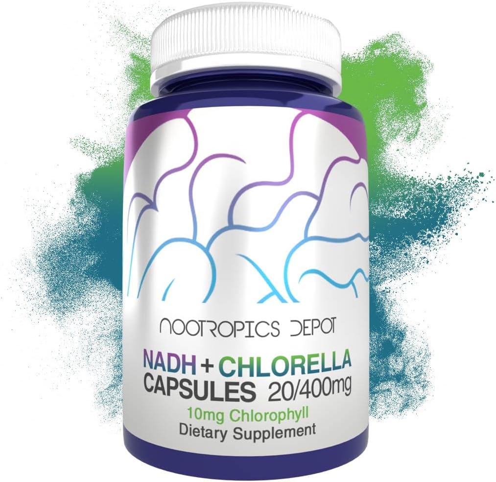 Nootropics Depot NADH + Chlorophyll 10mg Kapsler 124; Nicotinamid Adenine Dinucleotid 20mg