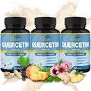 Organic Cadane 3 Pakninger 60 Kapsler Quercetin Extract Kapsler - Support Immunsystem - Kombineret med Elderberry, Bromelain, Ingefær, Echinacea & mere - 3 måneders forsyning