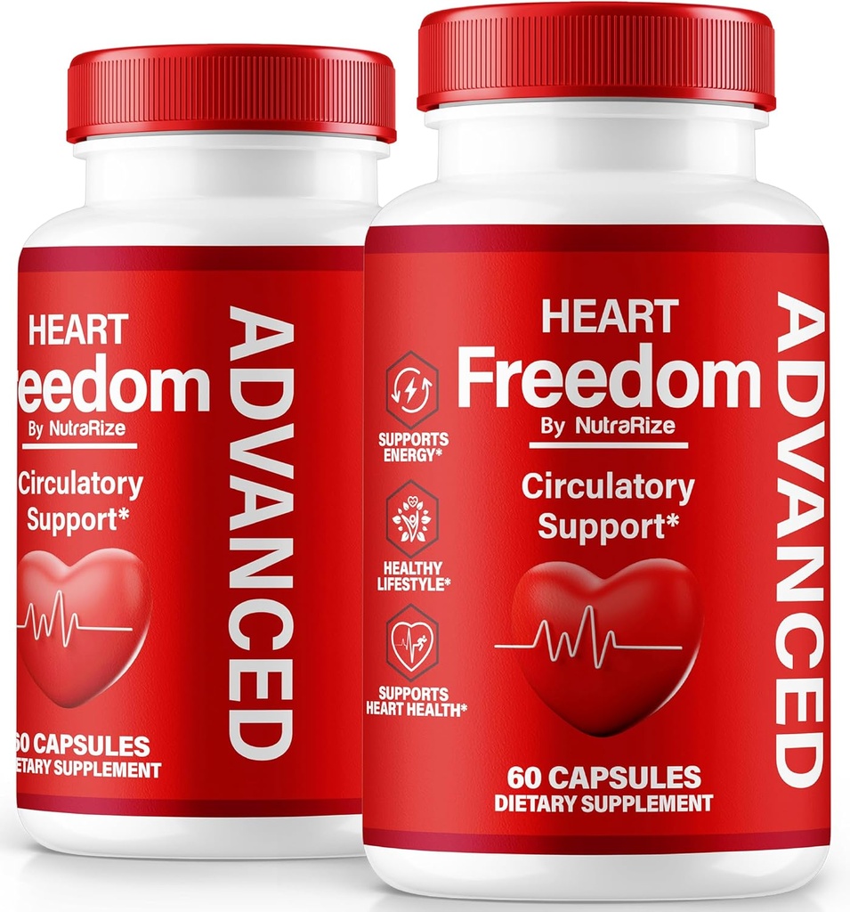 (2 Pack) Heart Freedom Capsules, Official HeartFreedom Pills - Sustains Energy and Health, Heart Freedom for Circulation Support, All Natural Detox Glyco Optimizer, Premium Formel (120 Kapsler)