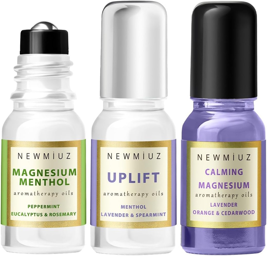 Magnesium Lavender Roll On Pack of 3 - Perfect Selfcare Gift for Birthday Christmas or Stocking Stuffers