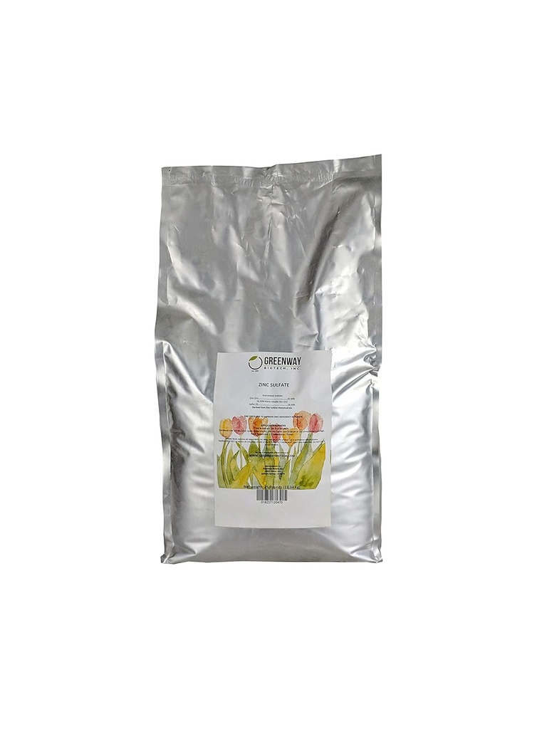 Greenway Biotech, Inc. Zink Sulfate Powder 35,5% monohydrat Plus 16,5% svovl - 25 Pounds