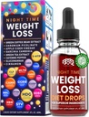 Night Time Weight Loss Diet Drops - Appetite Control, Fat Burner, Metabolisme Booster - Apple Cider Vinamel - Cinnamon - Cayenne Pepper