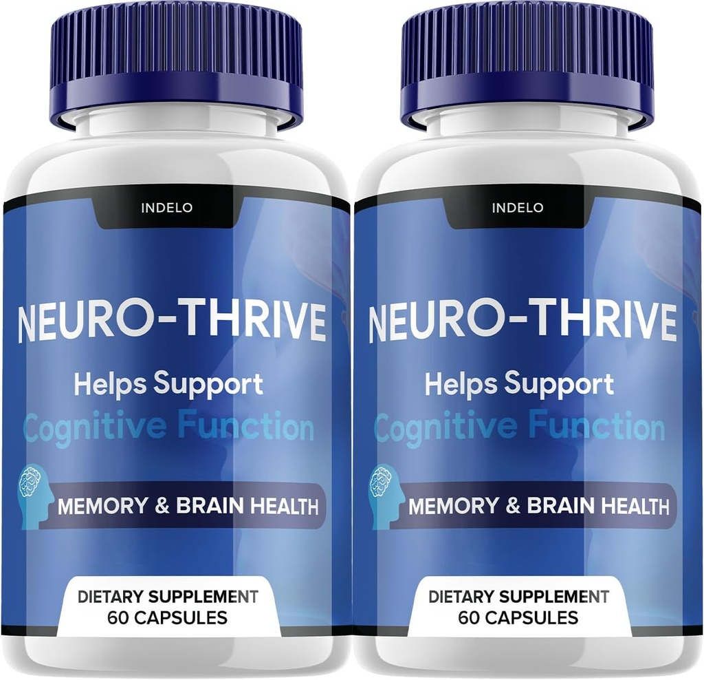 (2 Pack) Neuro Thrive Brain Supplement, Neuro Thrive for Memory Formel, Neuro- Thrive PQQ at reducere de negative virkninger af Brain Fog Neuro- Thrive Cognitive Function NeuroThrive Anmeldelser (120 kapsler)